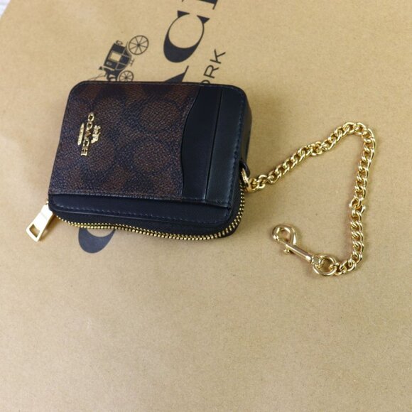 COACH ZIP CARD CASE IN SIGNATURE CANVAS CW883 IMXAQ - Picture 6 of 12